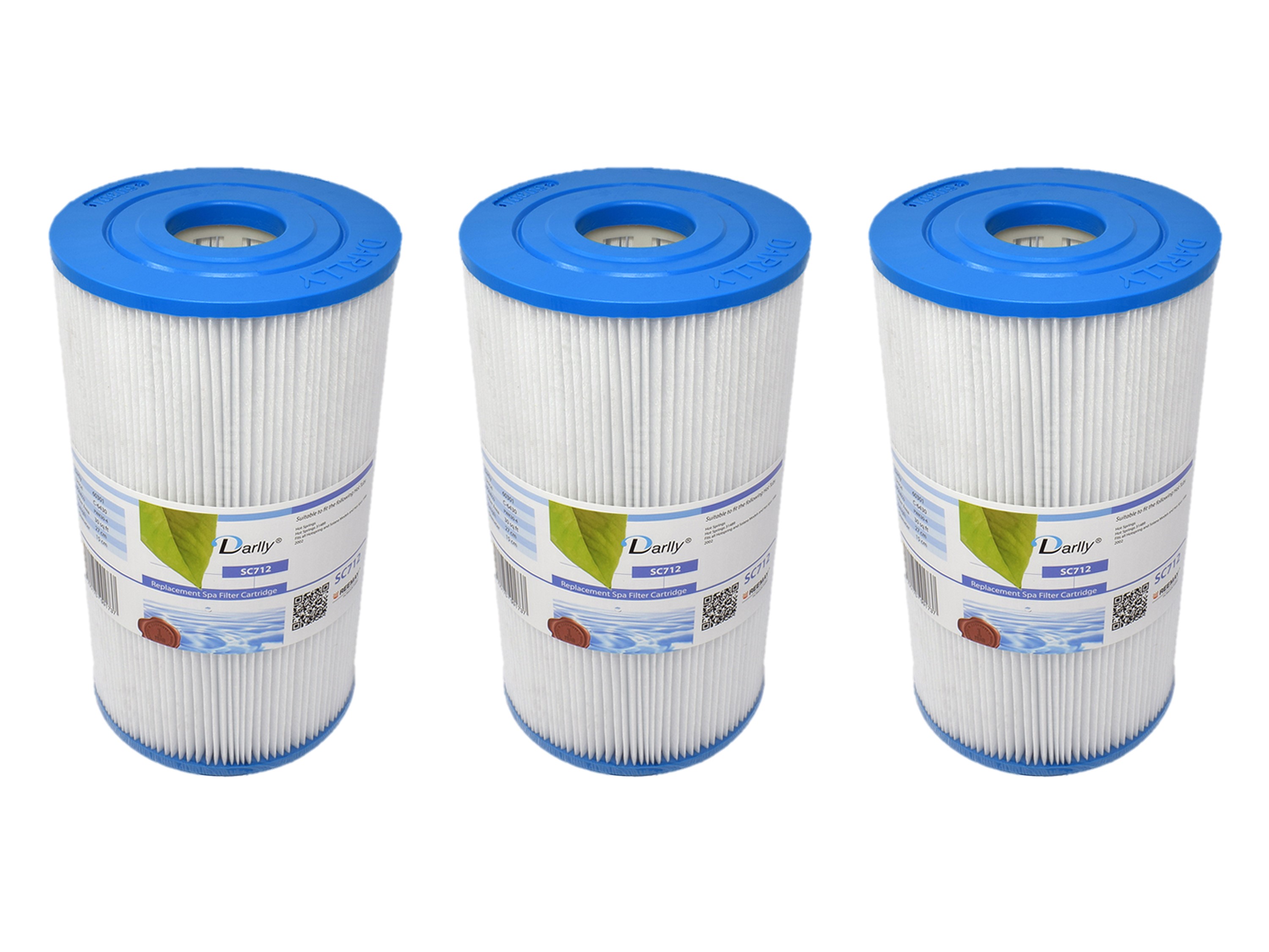 3x WF-3DY Darlly® Whirlpool Filter 60301 (ersetzt: SC712, Pleatco WK30, C-6430, Magnum HS30)