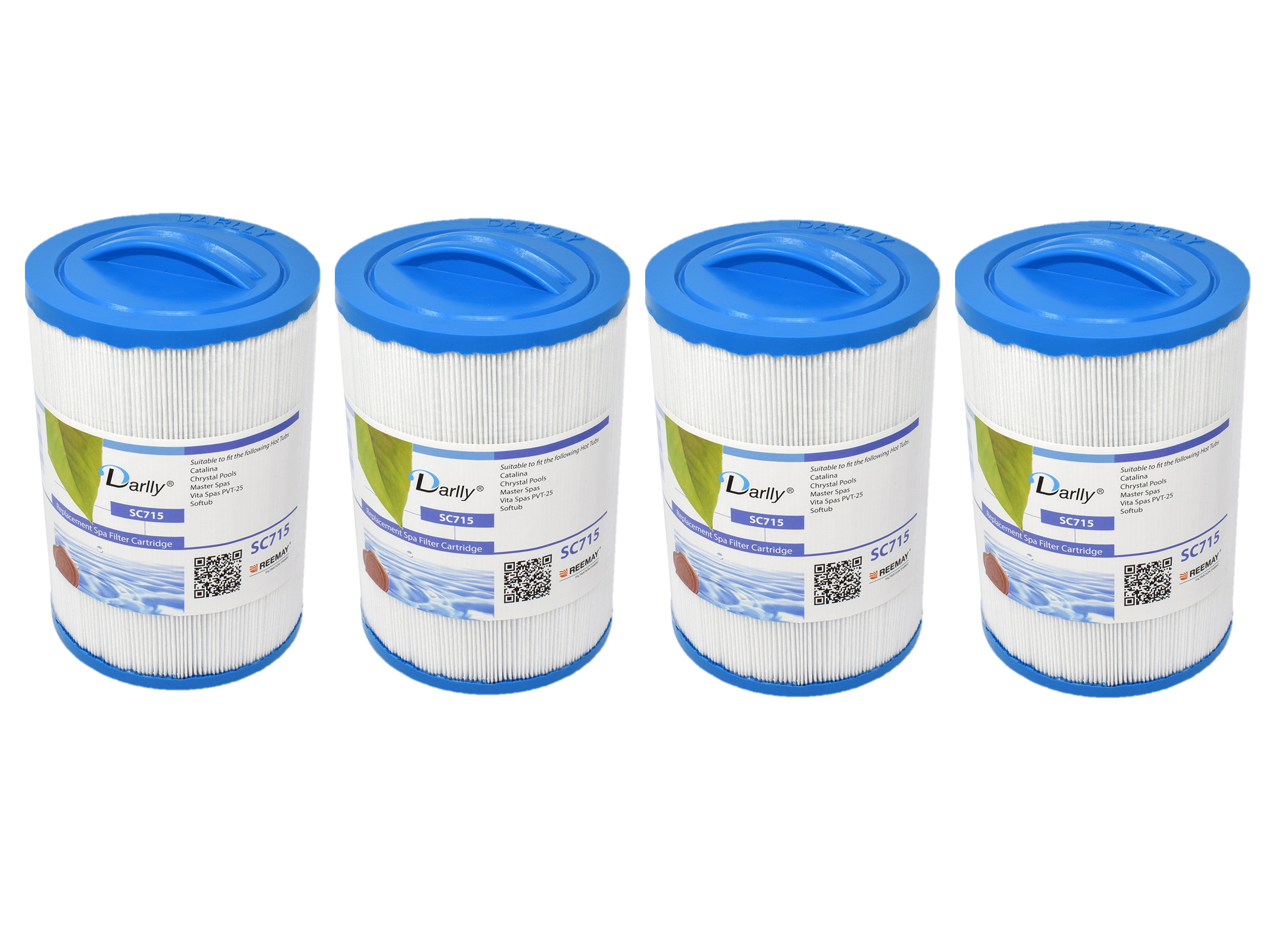 4x WF-15DY Darlly® Whirlpool Filter SC714 (60401) - ersetzt Pleatco PWW50P3, Magnum WY45, Unicel CH940, uvm.