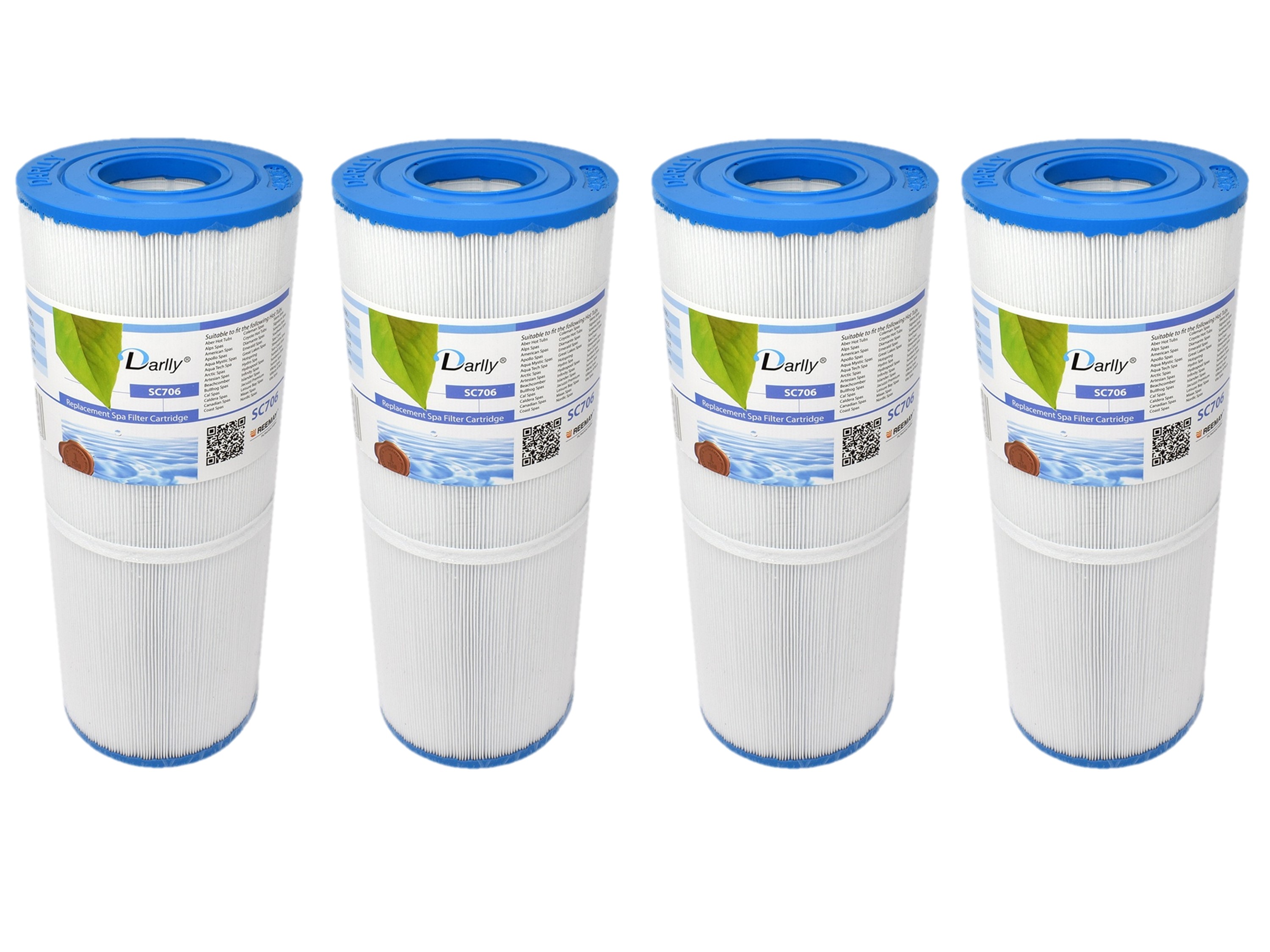 4x WF-1DY Darlly® Whirlpool Filter SC706 (40506) - ersetzt Pleatco PRB50-IN, Magnum RD50, uvm.